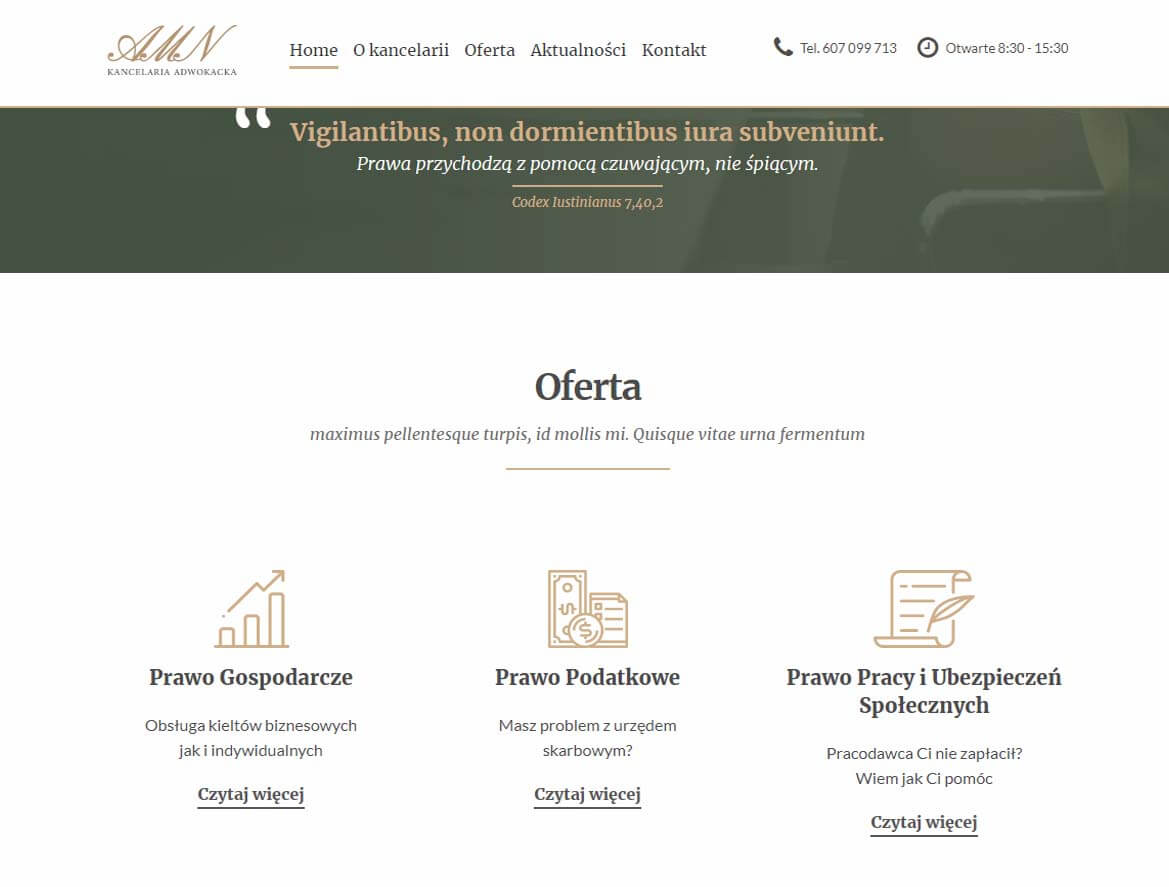 strona internetowa dla kancelaria adokacka łuków