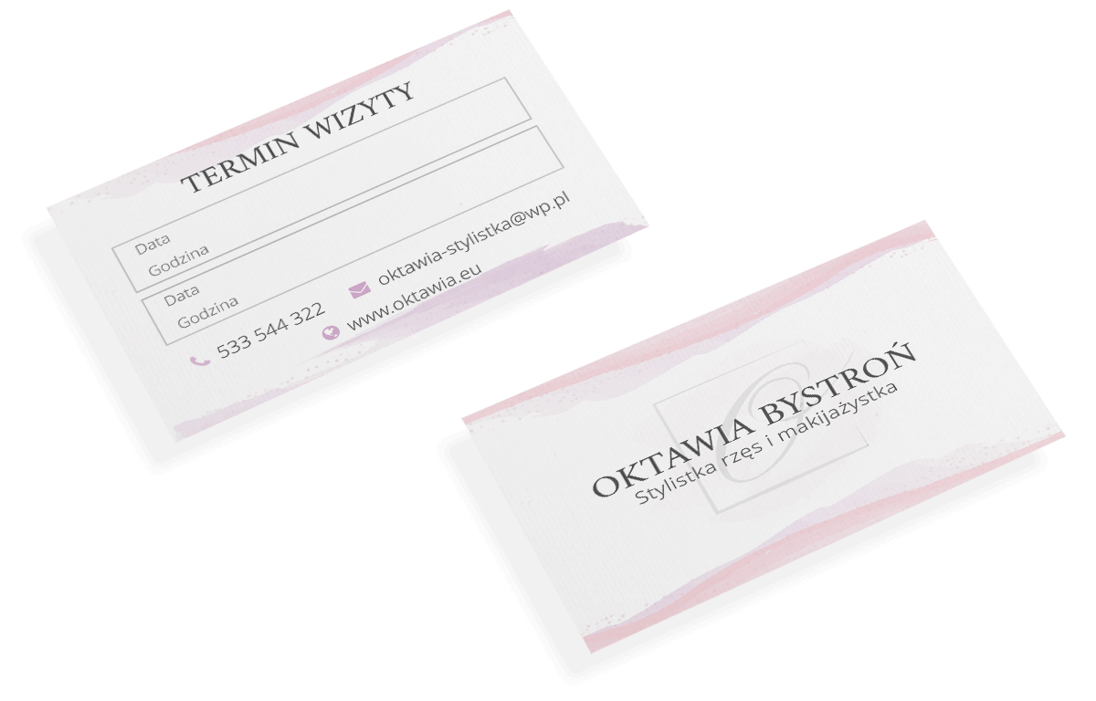 wizytówka dla dotyk piekna