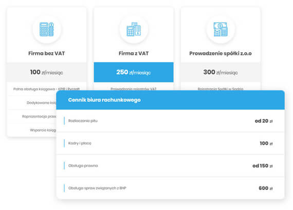 Moduł cennika na stronie internetowej