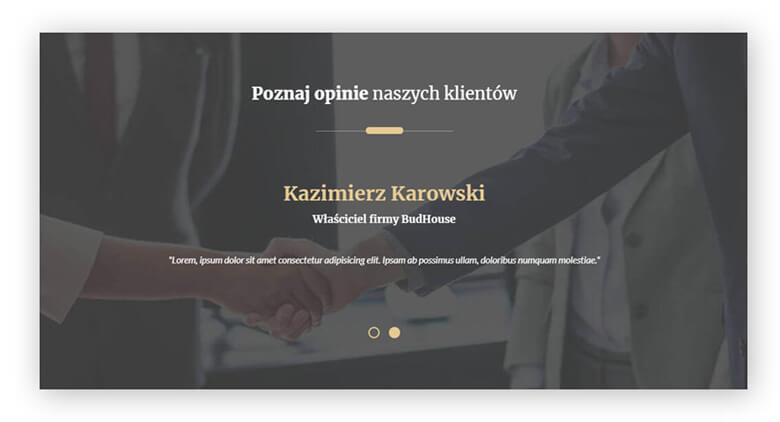 Moduł opinie klientów na stronie internetowej