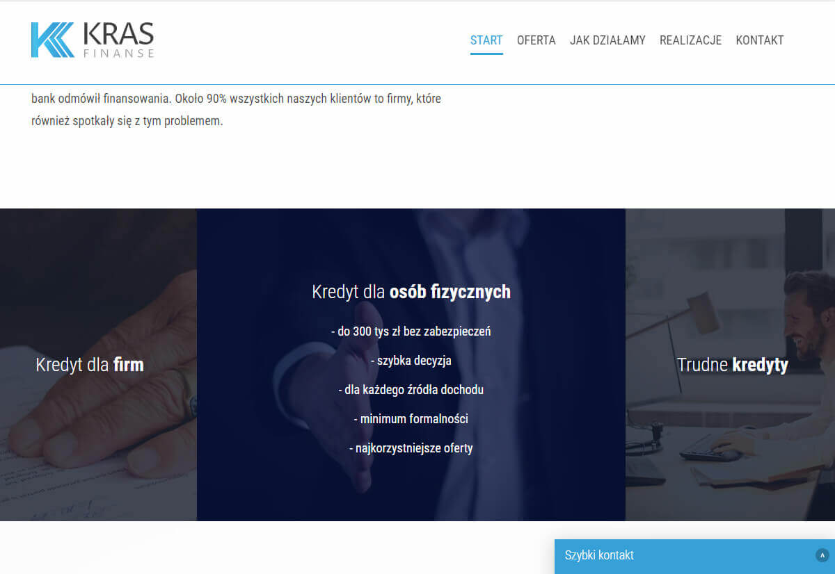 strona internetowa dla kras finanse