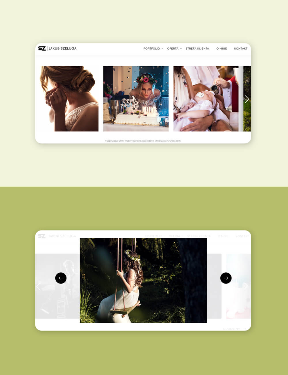 Strona internetowej dla fotografa