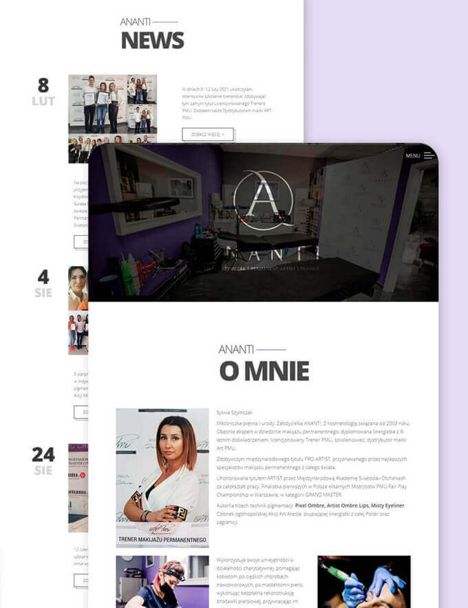 Strona internetowa dla branży beauty