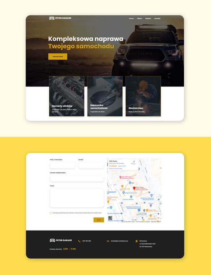 Strona internetowa dla branży motoryzacyjnej