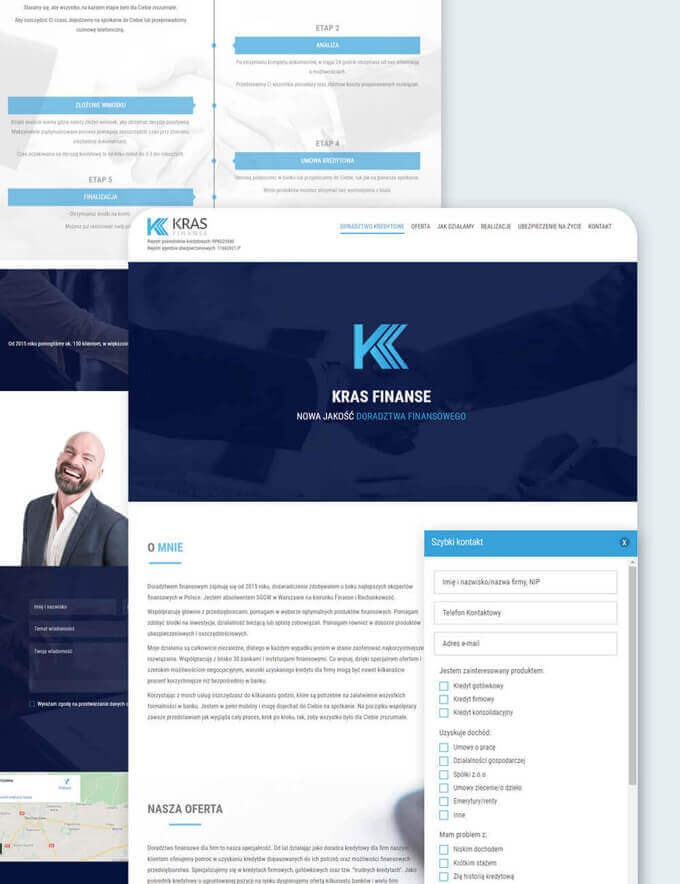 Strona internetowa dla doradcy finansowego, kredytowego