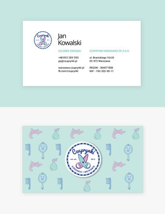 Projekt wizytówki dla barbera