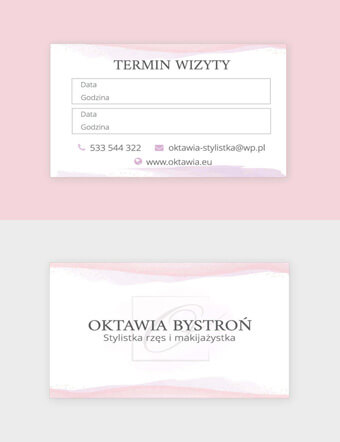 Projekt wizytówki dla branży beauty