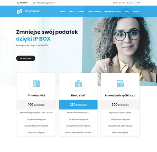 Strona internetowa dla biura rachunkowego