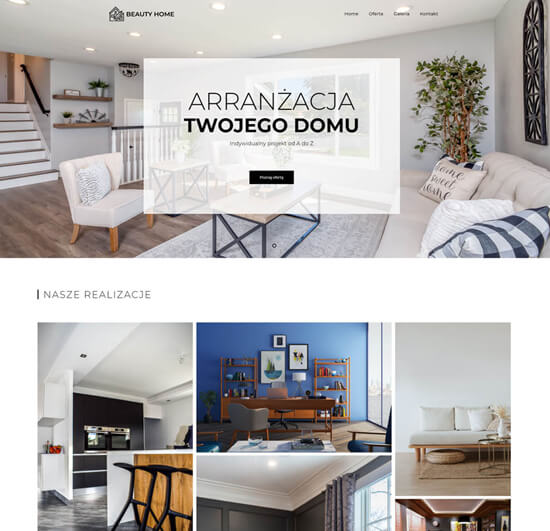 Strona internetowa dla dekoratora wnętrz